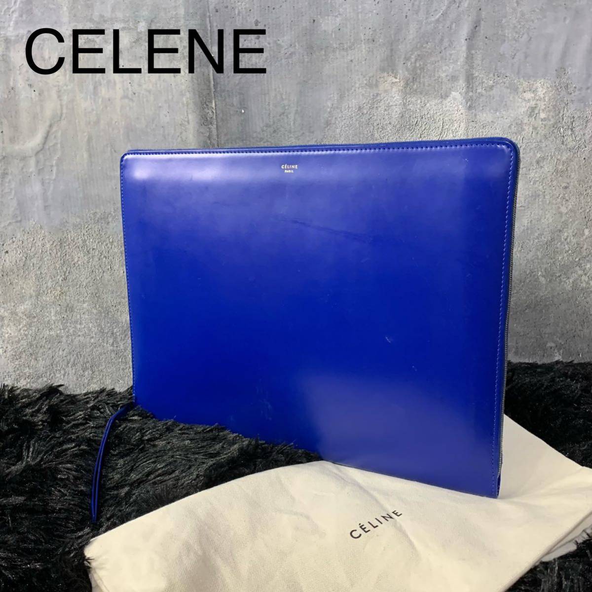 [DB030] CELENE セリーヌ セカンドバッグ ブルー