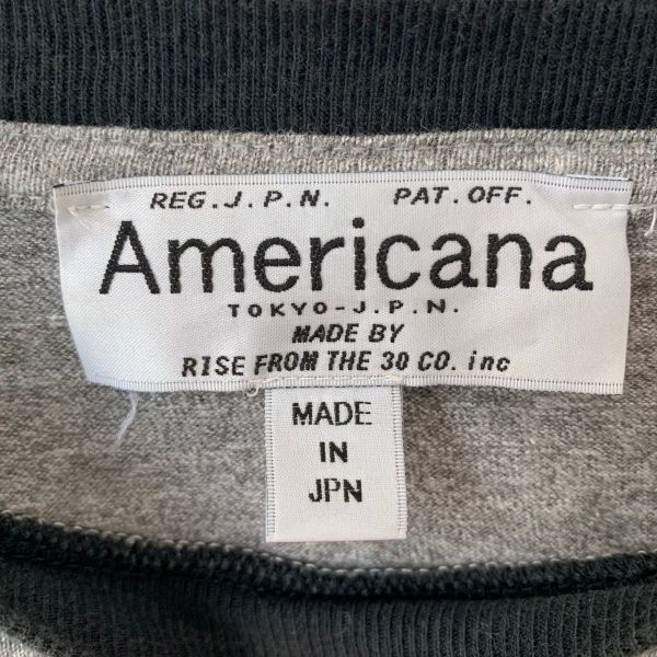 [KWT375] Americana プリントTシャツ グレー サイズ不明 ポスの画像8