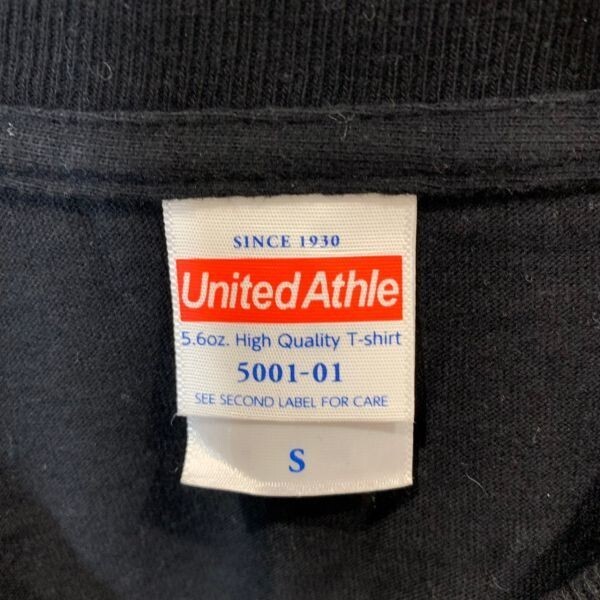 [KWT1271] United Athle 半袖プリントTシャツ メンズ ブラック S ポス_画像4