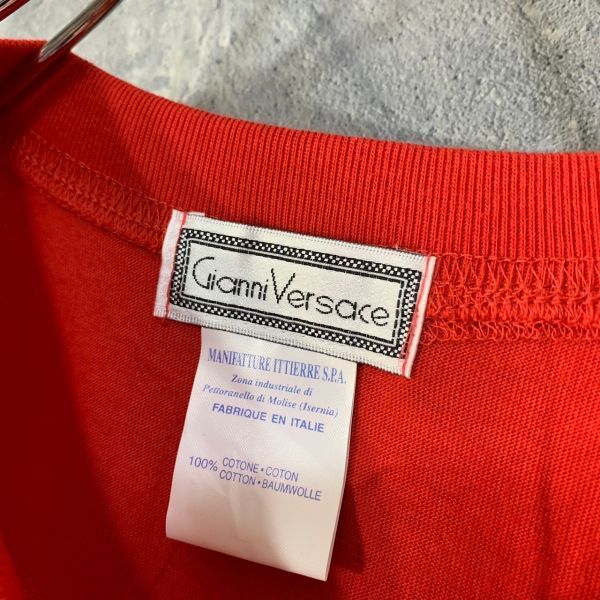 GIANNI VERSACE ジャンニ ヴェルサーチ レディース 半袖 Tシャツ 赤 メデューサ 刺繍 新品タグ付き DB041_画像6