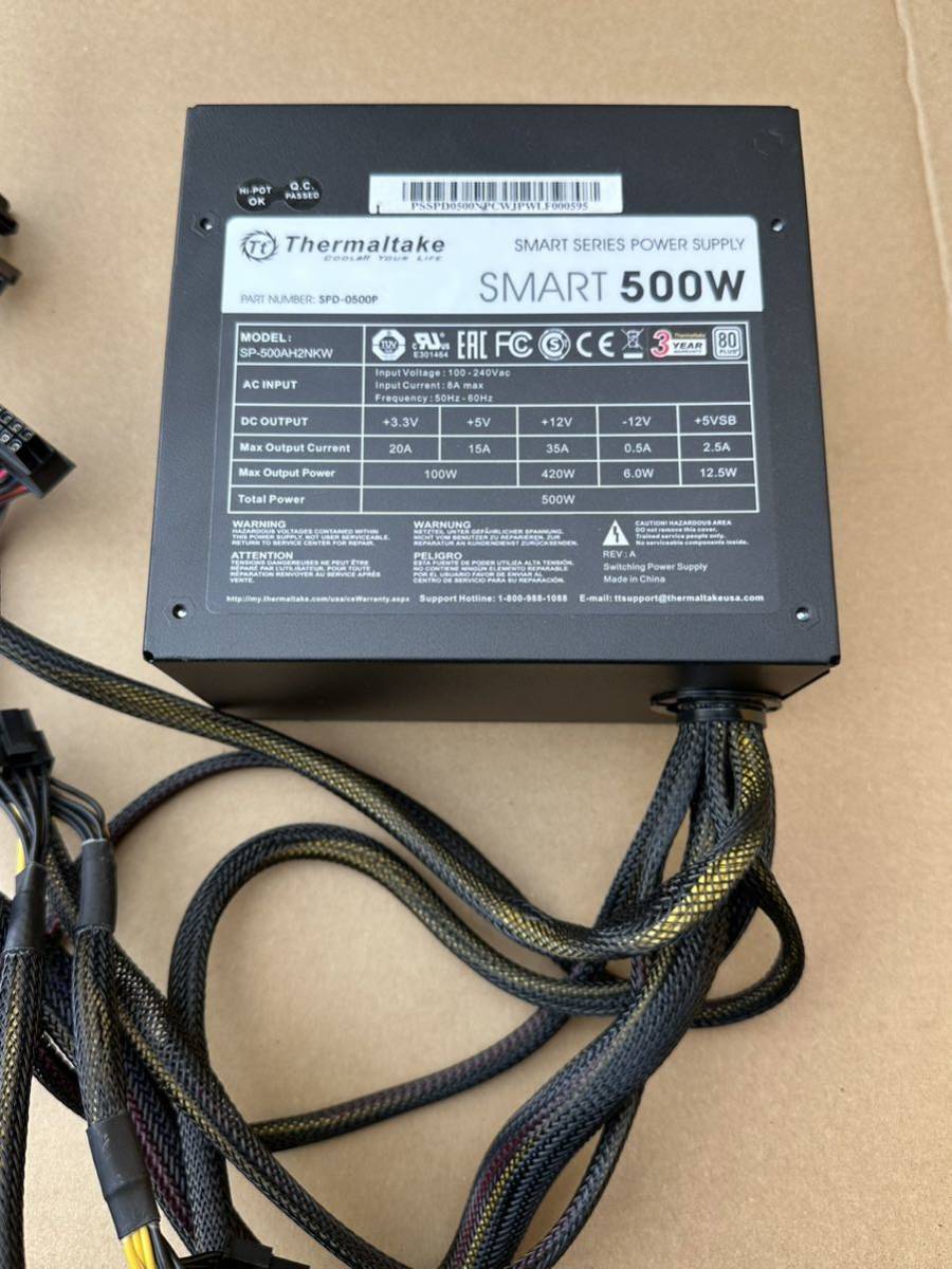 【中古】Thermaltake SMART 500W SP-500AH2NKW ATX電源 電源ユニット A1-06_画像1