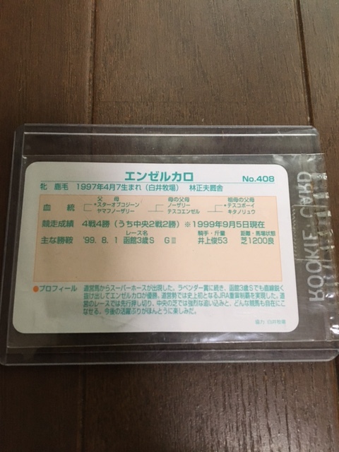 競馬 東ハト まねき馬レアカード＜エンゼルカロ＞と、まねき馬特製カード立て_画像3