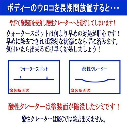 転売品・類似品にご注意下さい! WSC ウォータースポット 除去剤 シリカスケール クリーナー イオンデポジット リムーバー ウロコ 除去 酸性_画像6