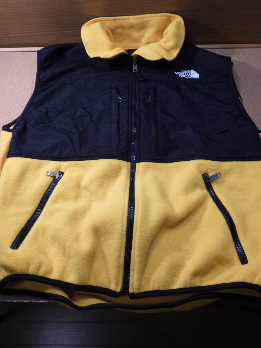 【40225】THE NORTH FACE ザノースフェース フリース デナリベスト Lサイズ ブラックイエロー 美品_画像1