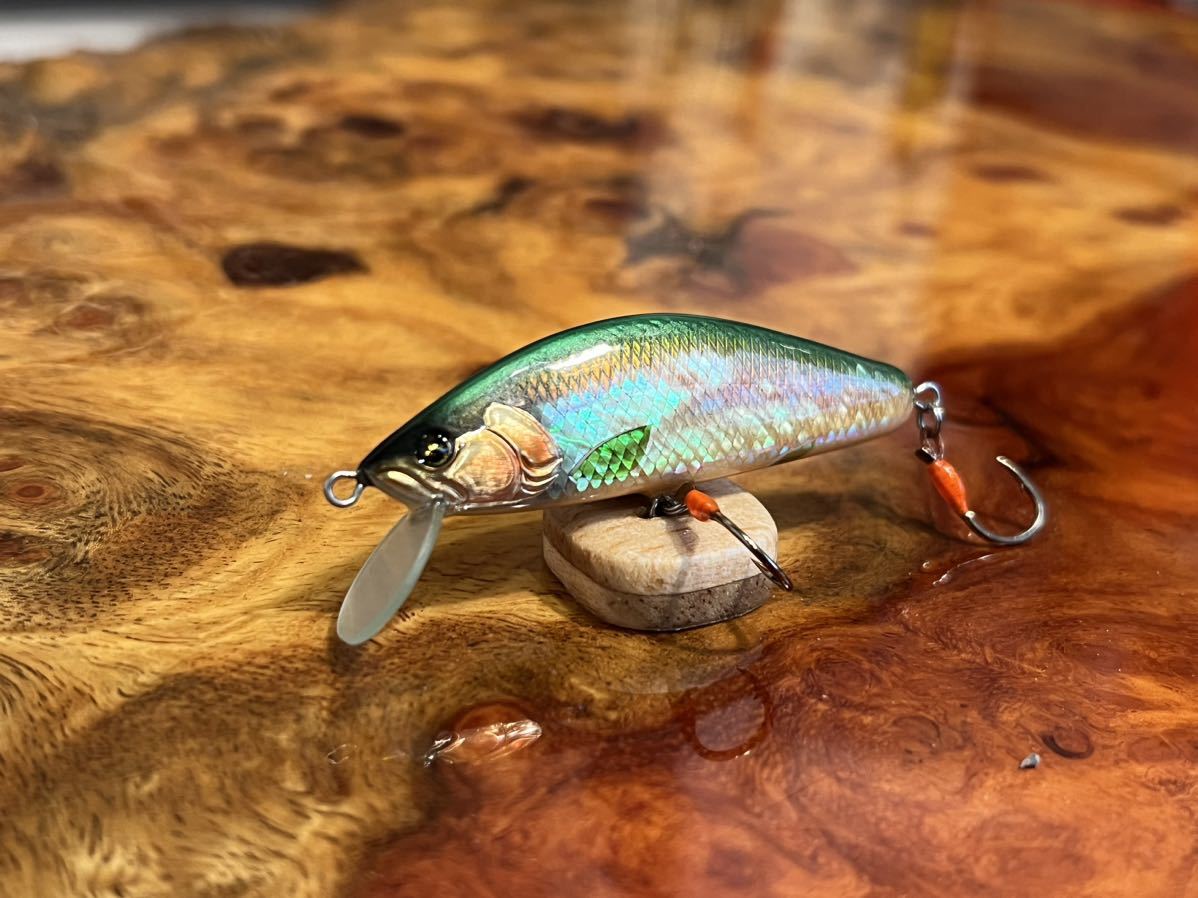 T.C.G Handmade Lures 50s No.3 ハンドメイドミノー アワビ貼り ハンドメイドルアー_画像1