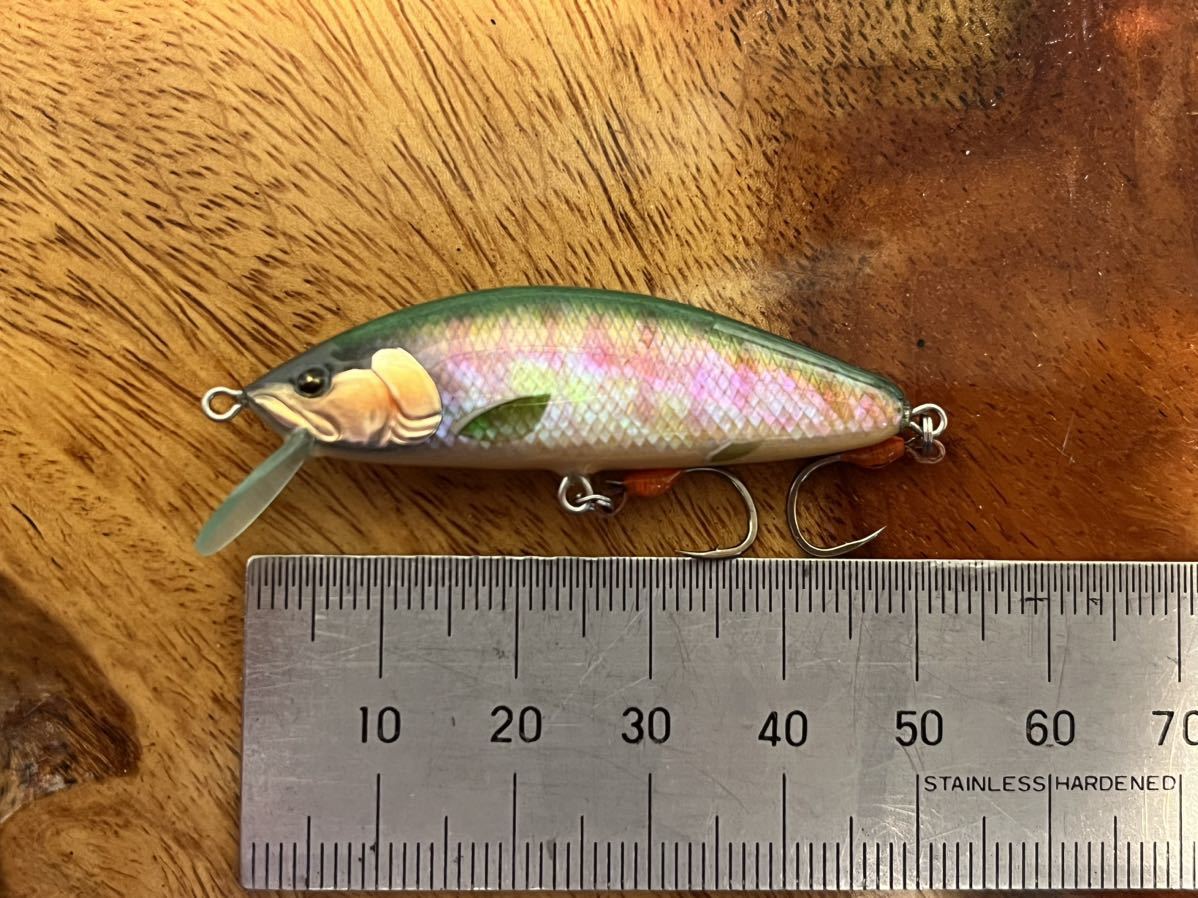 T.C.G Handmade Lures 50s No.4 ハンドメイドミノー アワビ貼り ハンドメイドルアー_画像5