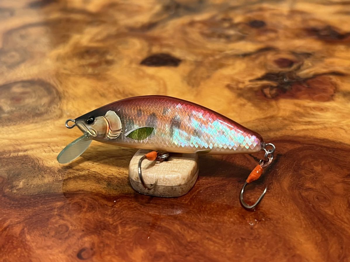 T.C.G Handmade Lures 50s No.8 ハンドメイドミノー アワビ貼り ハンドメイドルアー_画像2