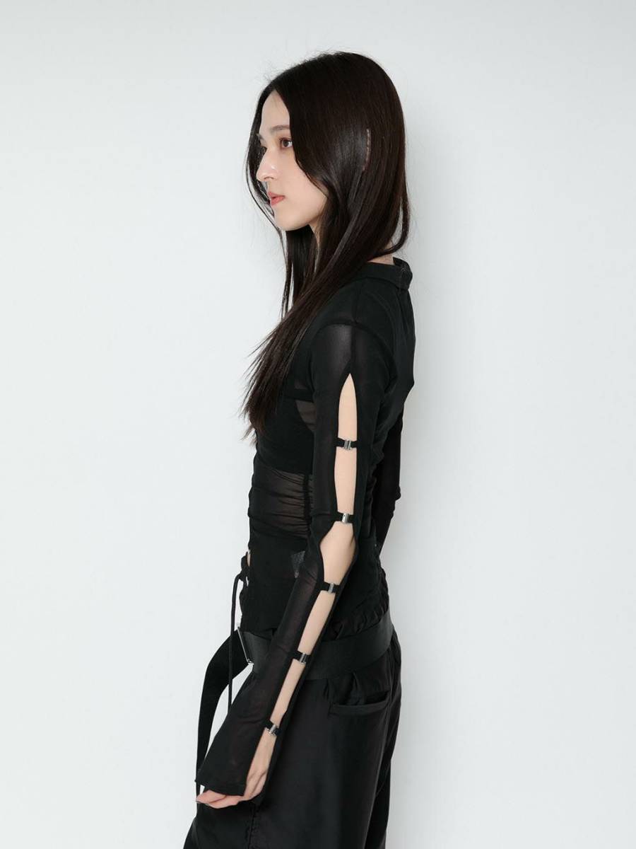 新品 未開封 MELT THE LADY sheer hook tops black メルト ザ レディ