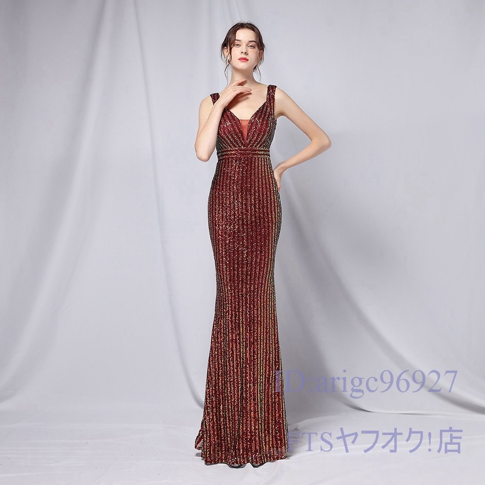 A2087* new goods elegant One-piece lady's dress musical performance departure table two next . party wedding stage Event long One-piece wine 