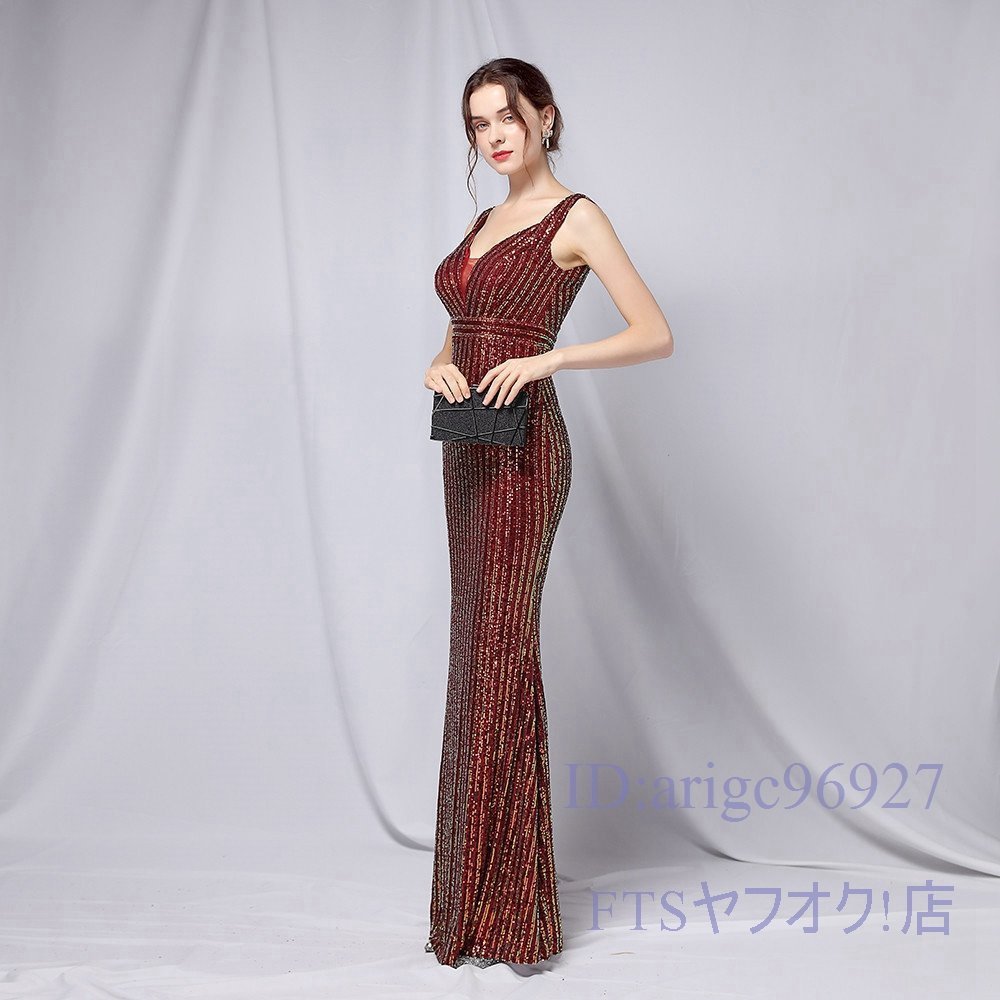 A2087* new goods elegant One-piece lady's dress musical performance departure table two next . party wedding stage Event long One-piece wine 