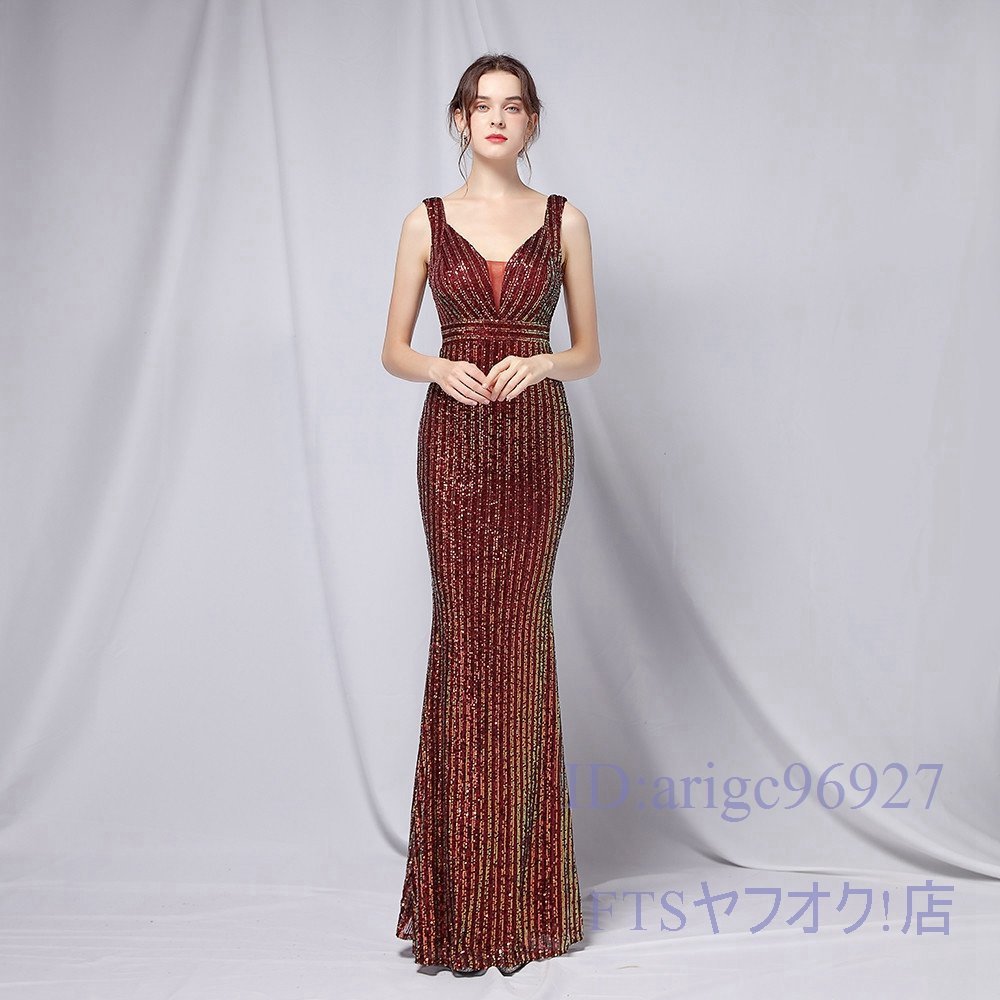 A2087* new goods elegant One-piece lady's dress musical performance departure table two next . party wedding stage Event long One-piece wine 