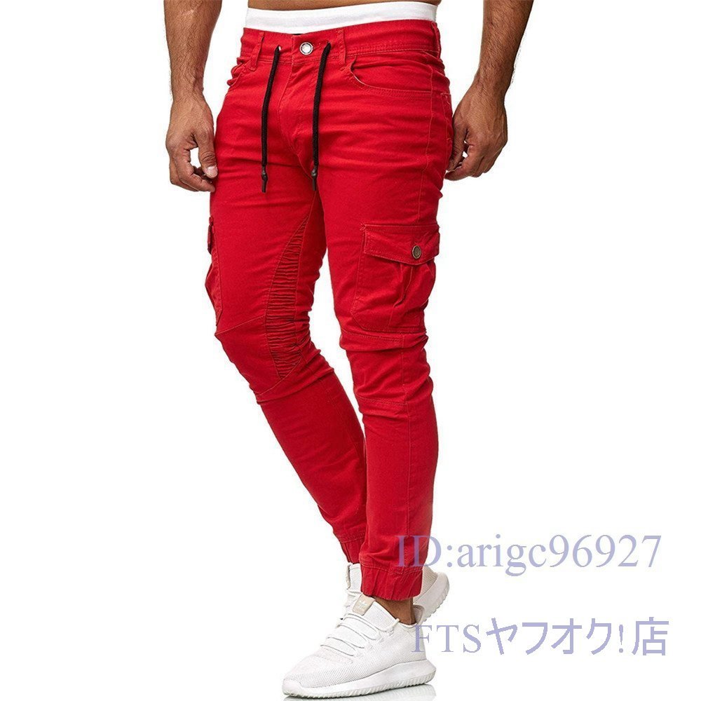 S890☆新品メンズ スウェットパンツ ジョガーパンツ スキニーパンツ チノパン カジュアルパンツ スリムパンツ 6色 色選択可 カーキ M～3XL_画像4