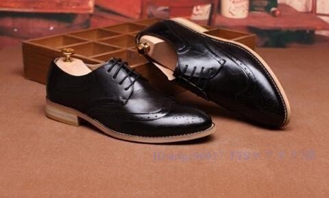 A5622☆新品2色◆色とサイズ選択可◆メンズシークレット5CMUP春秋靴ビジネスシューズイギリス風紳士靴◆26cm黒_画像3