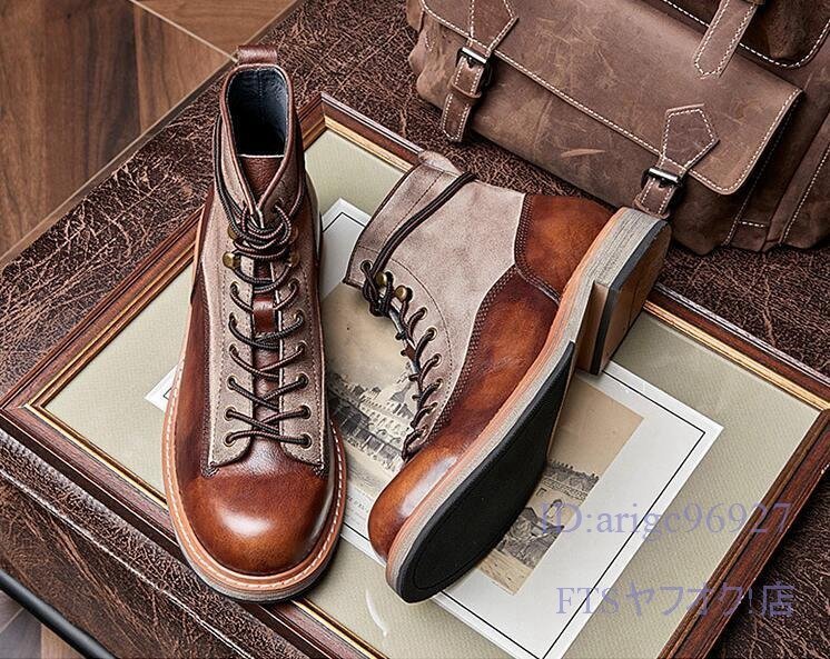 U992* new goods boots men's original leather short boots feeling of luxury Work boots military boots men's shoes engineer boots . slide 24~27cm