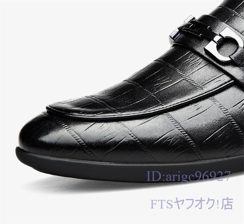 T843☆新品ビジネスシューズ スリッポン メンズ ローファー 紳士靴 ドライビング フェイクレザー 滑り止め 黒 25.0cm_画像4