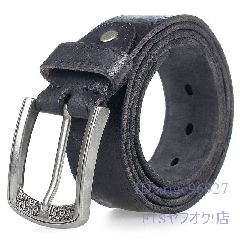 A1647* new goods leather belt original leather cow leather men's belt one sheets leather pin buckle type leather belt Golf wear gentleman for length selection possibility /2 color select / blue 