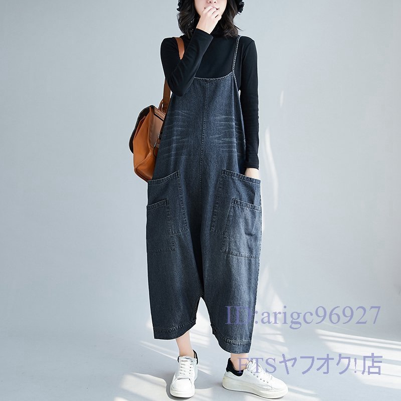 A3078☆新品ファッション パンツ レディース ポケット付き デニム オーバーオール パンツ つなぎ M-2XL_画像7