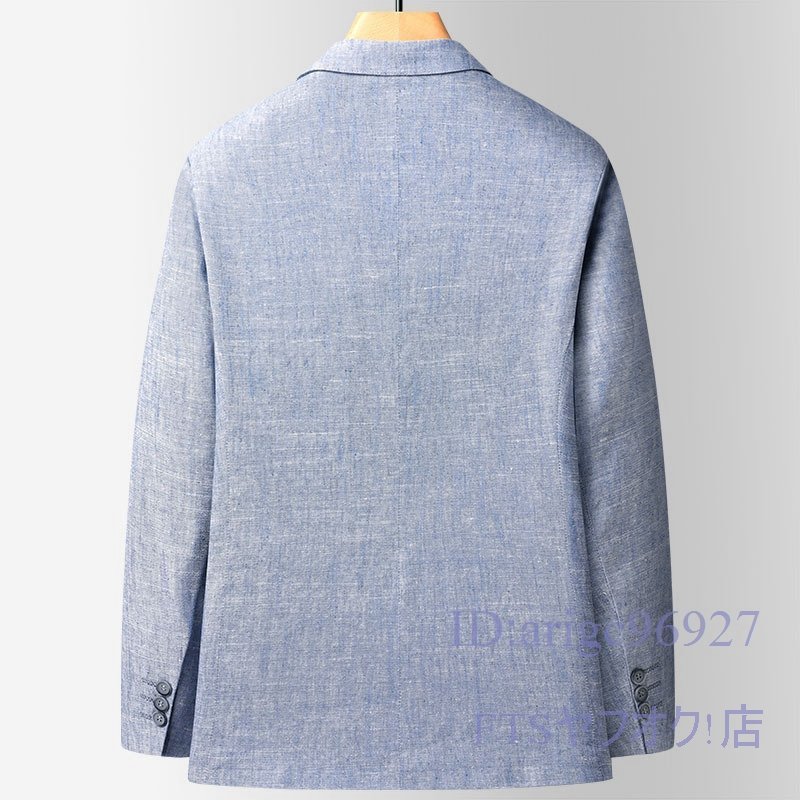 V357☆新品テーラードジャケット メンズ ビジネスジャケット ブレザー 紳士服 綿麻 春服 夏服 カジュアル 2XL_画像6