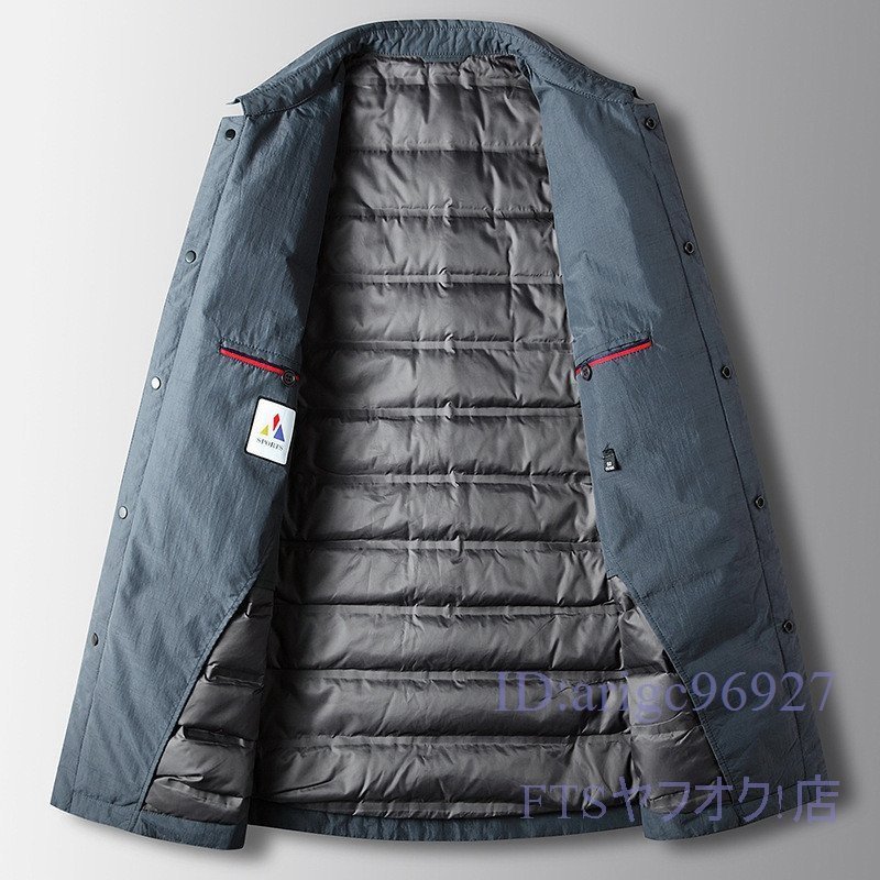 T751☆新品ダウンジャケット メンズ* ジャンパー ブルゾン ビジネス 秋冬服/ライトアウター コート 黒 L_画像2