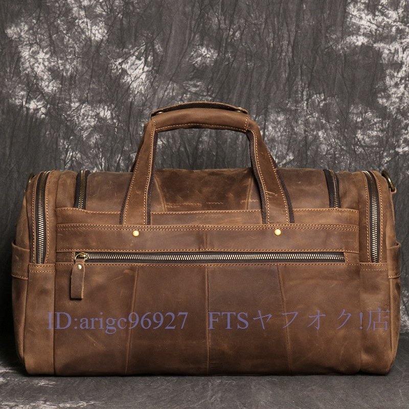 A5979☆新品人気美品☆メンズ 本革 トラベルバッグ 旅行バッグ 旅行鞄 ゴルフバッグ スポーツバッグ 大容量 旅行 出張用 本革_画像5