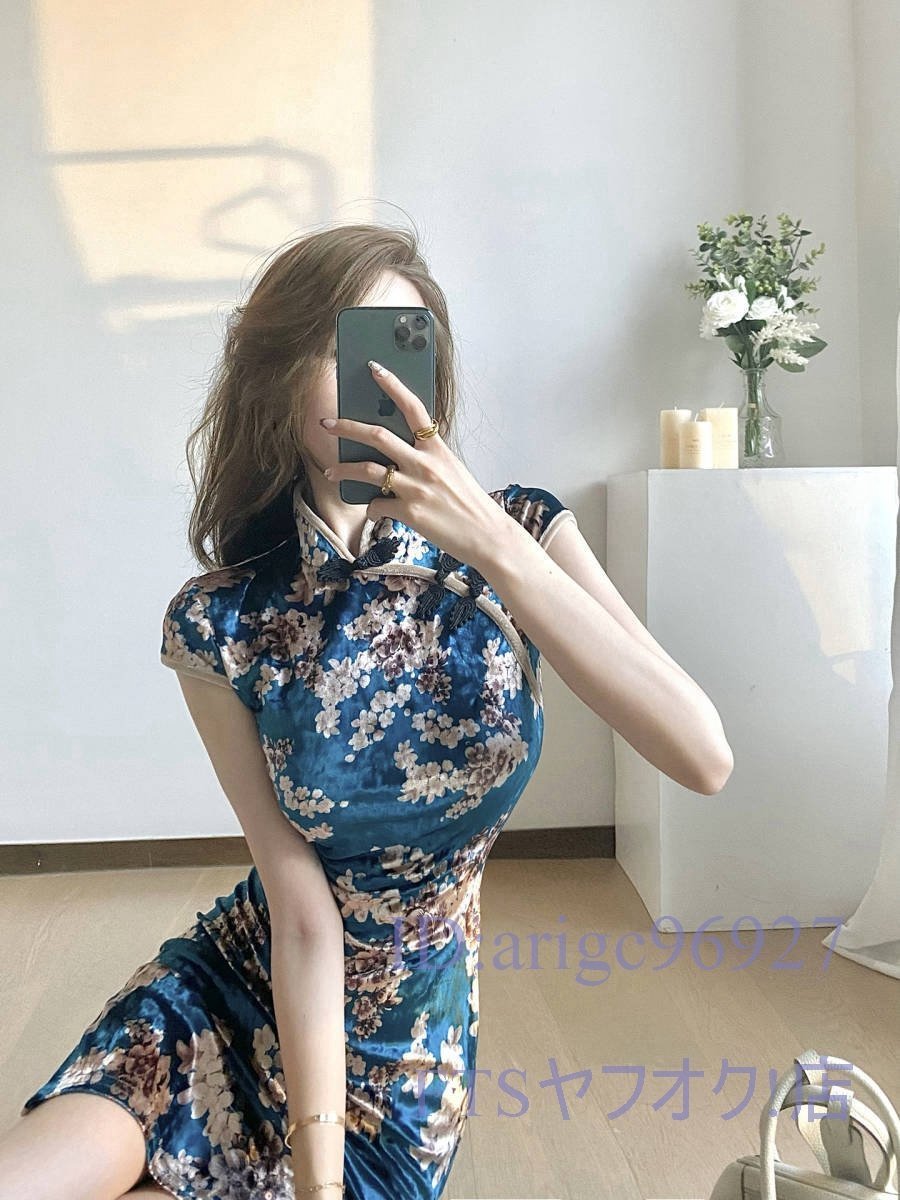 A2674* new goods [ attraction Style] sexy? good quality ... material floral print total pattern line go in slit go in tight One-piece dress wedding party 