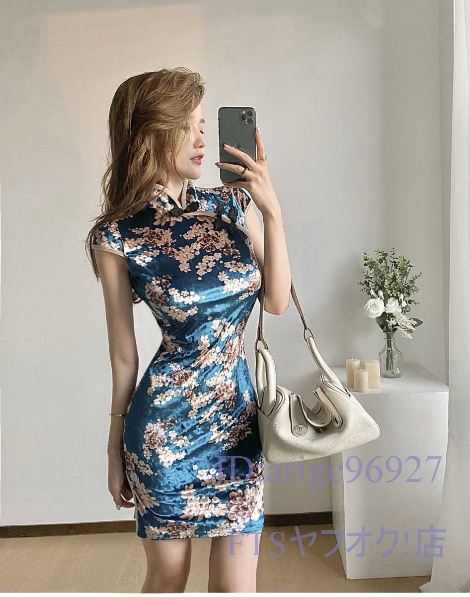 A2674* new goods [ attraction Style] sexy? good quality ... material floral print total pattern line go in slit go in tight One-piece dress wedding party 