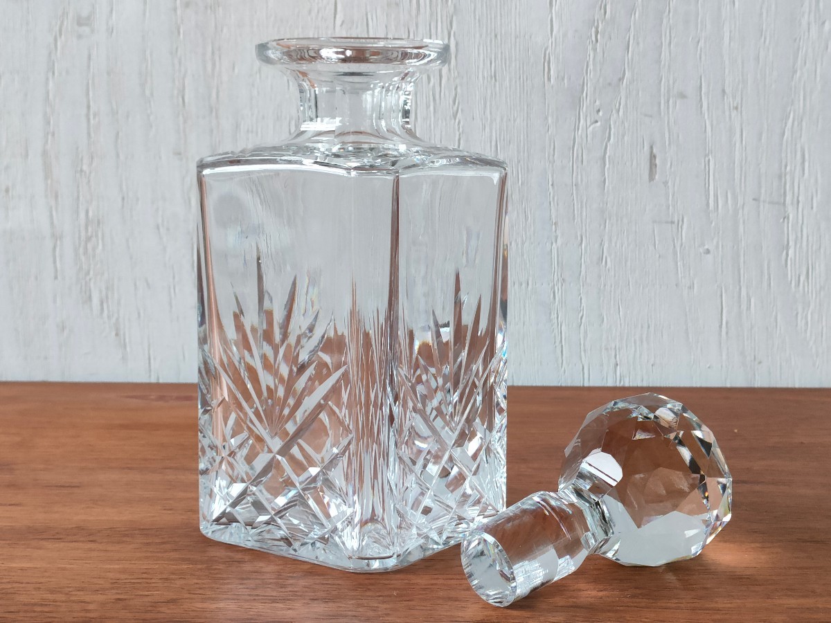 美品◎ デキャンタ クリスタル ビンテージ クリスタルガラス デカンタ ボトル 空瓶の画像1