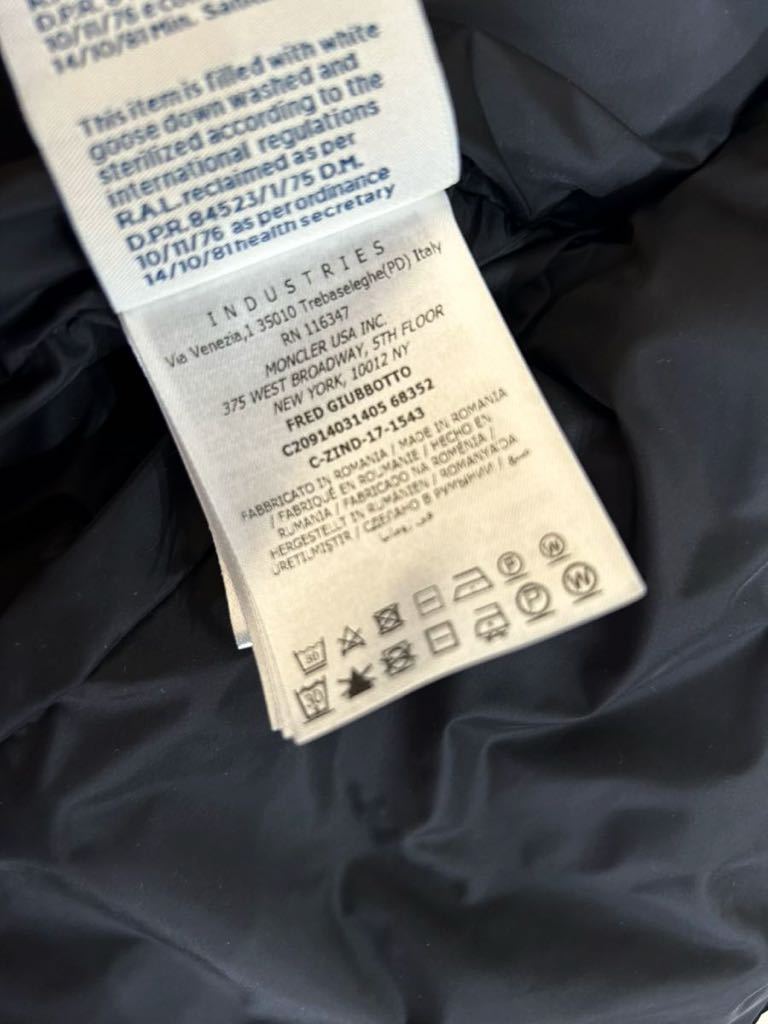 モンクレール MONCLER FRED ライダース ブラック0 超美品 正規品 モンクレール MONCLER FRED ライダース ブラック0 超美品 正規品
