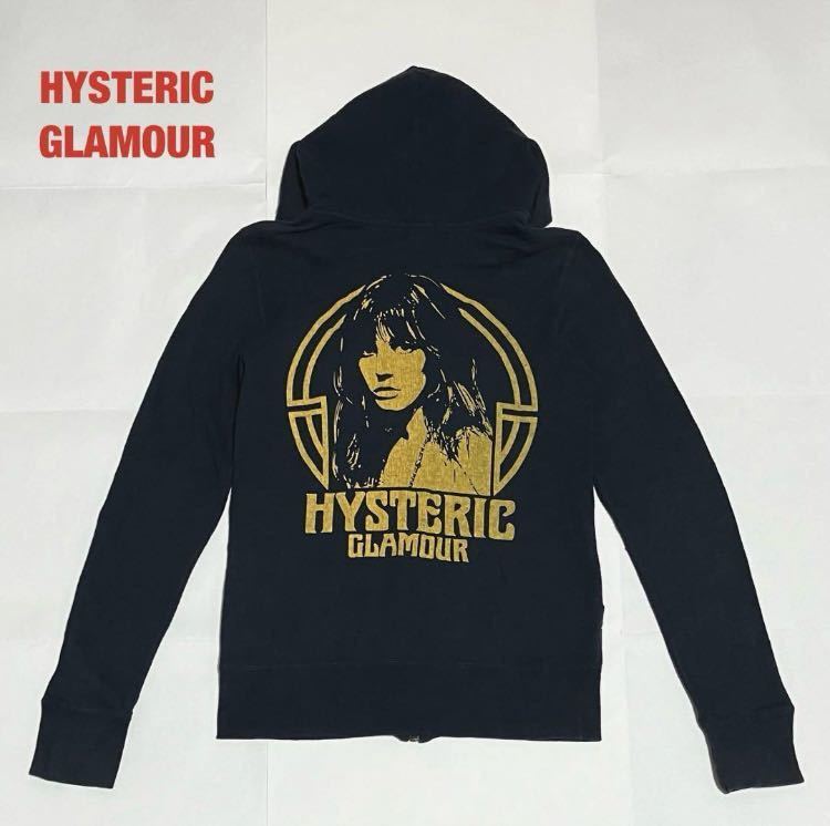 【人気】HYSTERIC GLAMOUR　ヒステリックグラマー　ジップアップパーカー　ヒスガール　ブランドロゴ　ユニセックス　バイカラー　2CF-8030