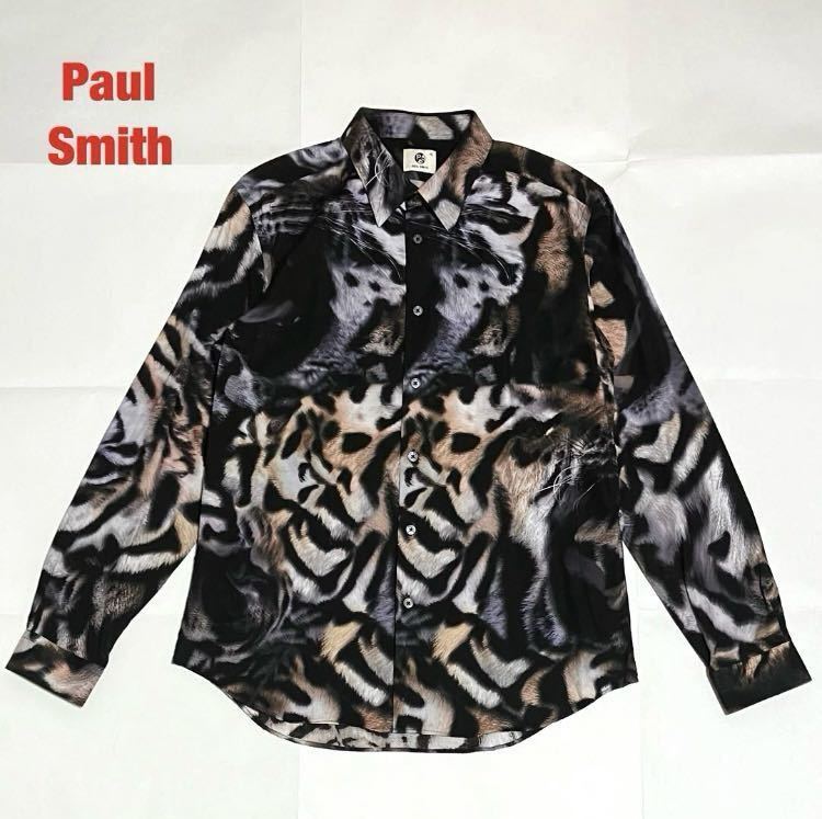 【人気】Paul Smith　ポールスミス　TIGER PRINT SHIRTS　総柄シャツ　タイガープリント　ユニセックス　16AW　定価22,000円　262320 610P_画像1