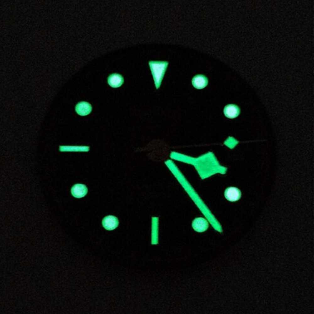新品 自動巻 ノーロゴ 黒文字盤 NH35 メンズ腕時計 機械式 ブラウンストラップ ビジネス_画像6