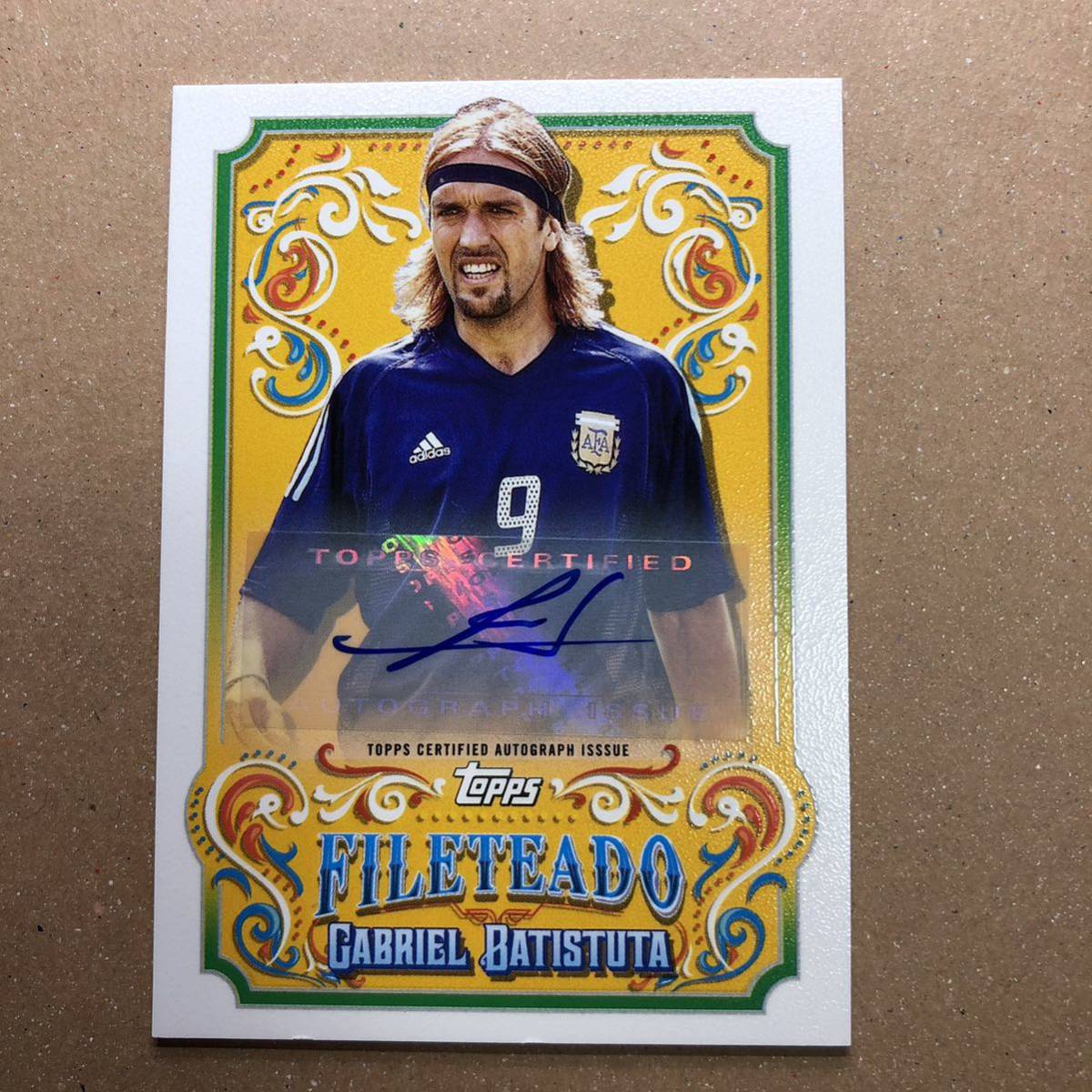 Topps SOCCER 2023 ARGENTINA FILETEADO GABRIE BATISTUTA ガブリエル・バティストゥータ Auto FT-11_画像1