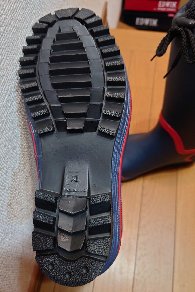 新品 ZiPLOA 紳士カバー付きカラーブーツ(長靴)XL27.5~28cm レッド/ネイビー