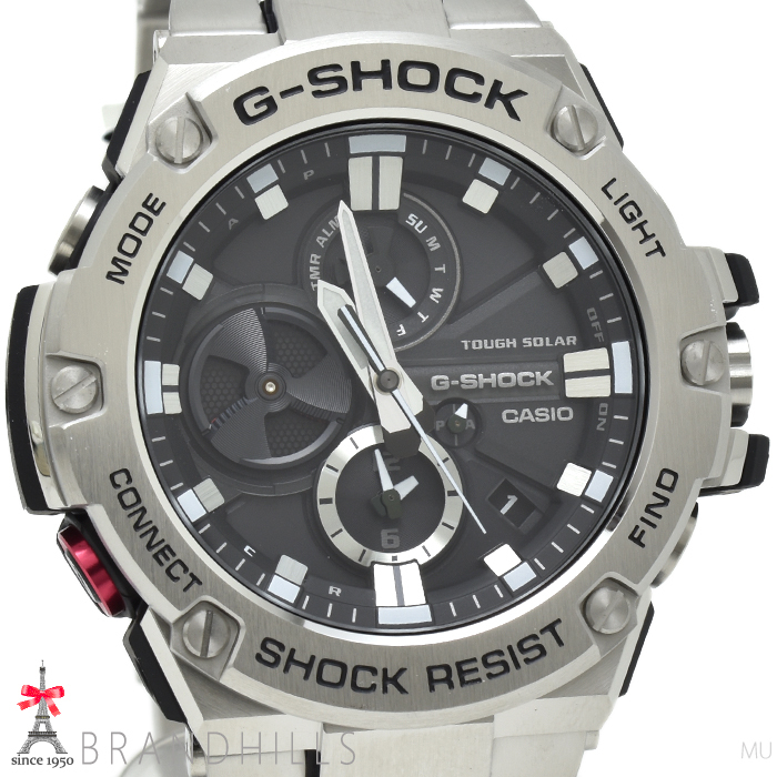 カシオ G-SHOCK 腕時計 G-STEEL ソーラー Bluetooth スマートフォンリンク SS GST-B100D-1AJF CASIO 未使用新品_画像2