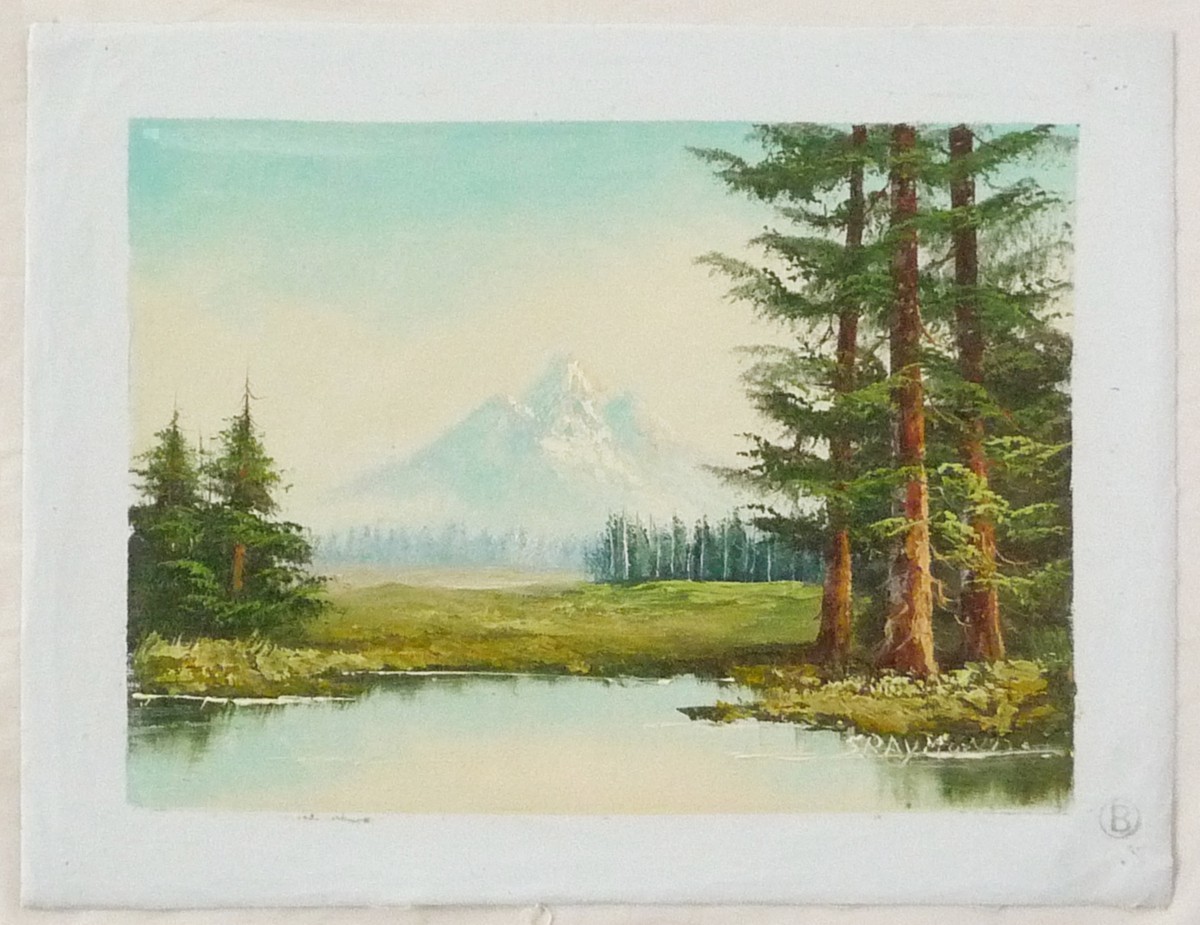  oil painting . Western films autograph oil painting F4 number [ landscape scenery landscape painting ]-7- special price 