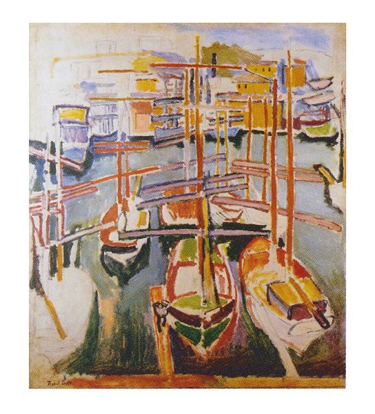 絵画 名画 複製画 額縁付(MJ108N-G) ラウル・デュフィ 「マルセイユの古い港」 F8号 世界の名画シリーズ プリハード