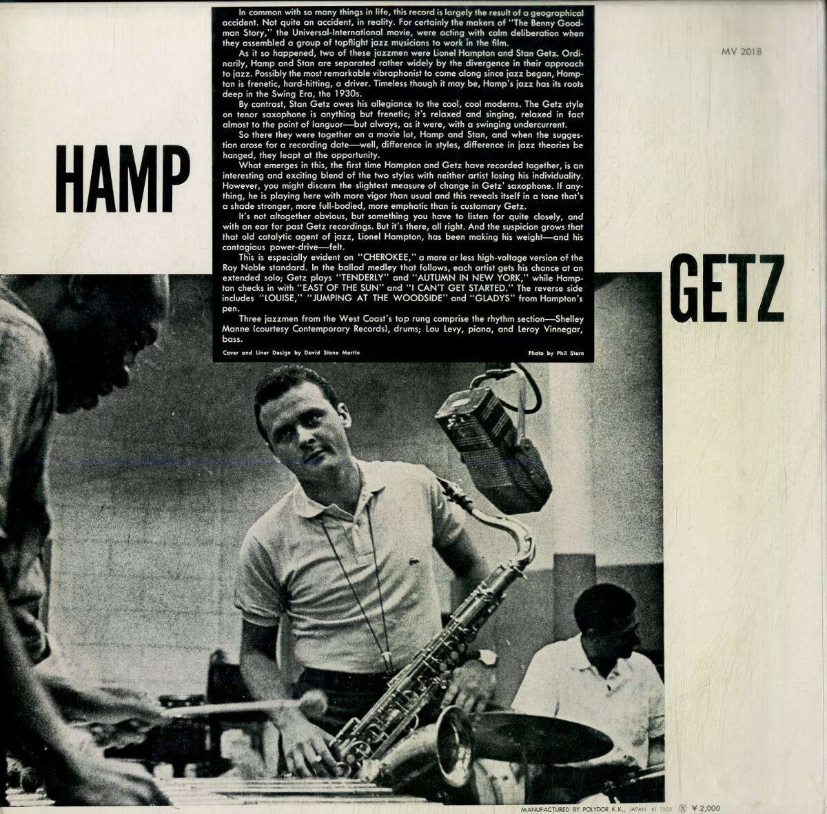 A00586617/LP/ライオネル・ハンプトン / スタン・ゲッツ「Hamp And Getz (1975年・MV-2018・クールジャズ・バップ・スウィングJAZZ)」_画像2