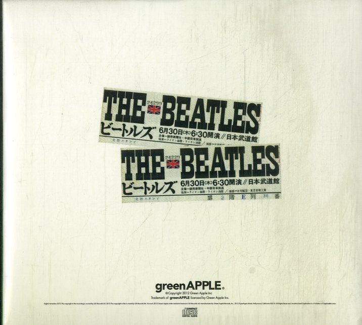 D00158818/CD/ビートルズ「The Beales 武道館コンサート (2012年・GPSI-0001・GREEN APPLE)」_画像2