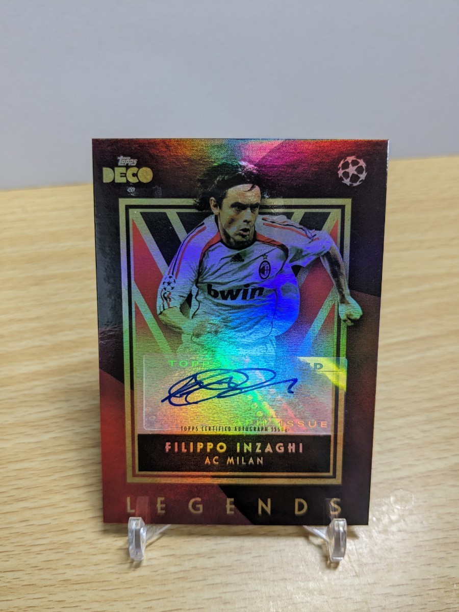 【インザーギ / Filippo Inzaghi】直筆サインカード◆2023-24 Topps Deco UEFA Legends Auto A.C. Milan Italy _画像2