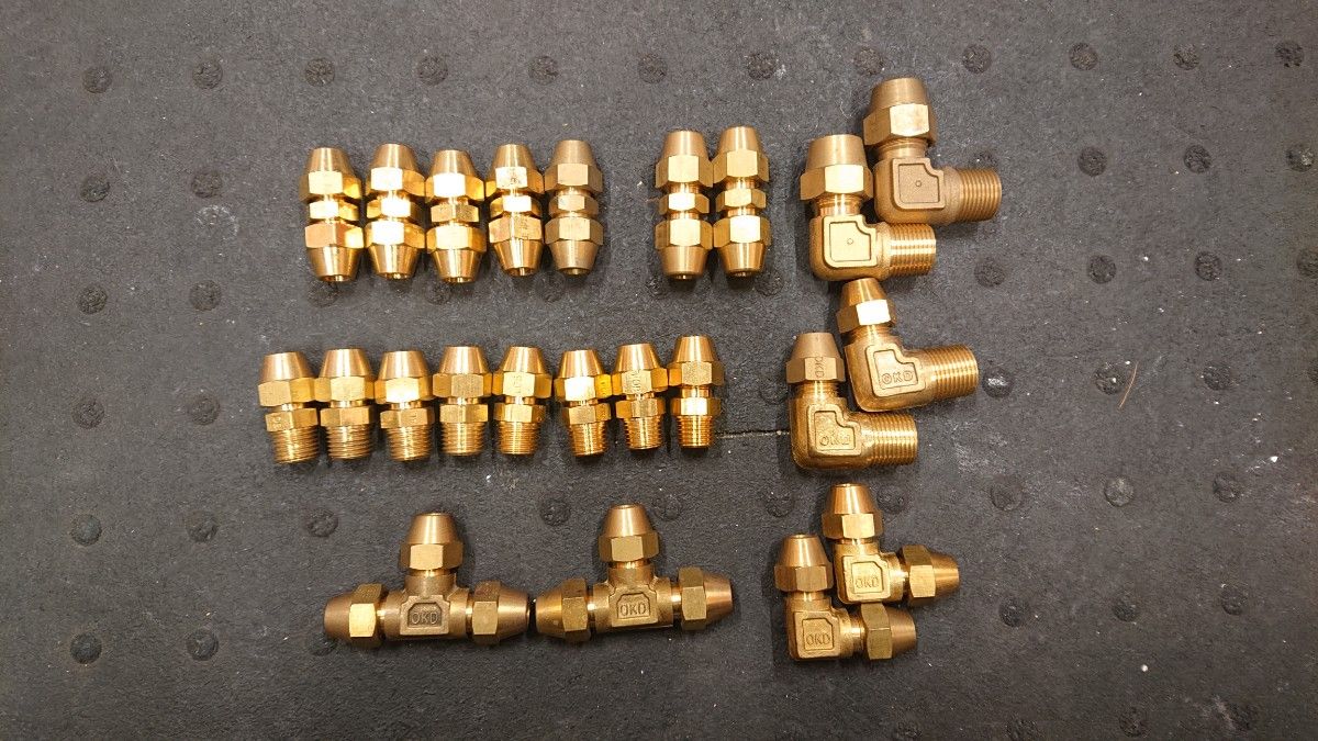 新品 銅管継手 Φ8 黄銅 フレアージョイント チュービング 新品 銅管継手 Φ8 黄銅 フレアージョイント チュービング