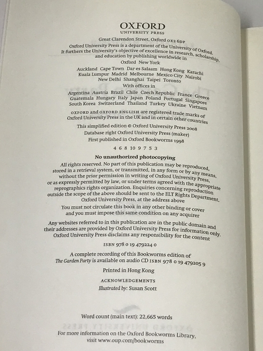 洋書 Oxford Bookworms Library: Stage 5: The Garden Party and Other Stories1800 Headwords Oxford University Katherine Mansfield,_画像2