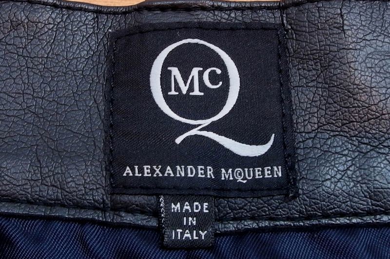 Alexander McQueen アレキサンダーマックイーン ベルト付き エコレザー 切替スカート ・38_画像5