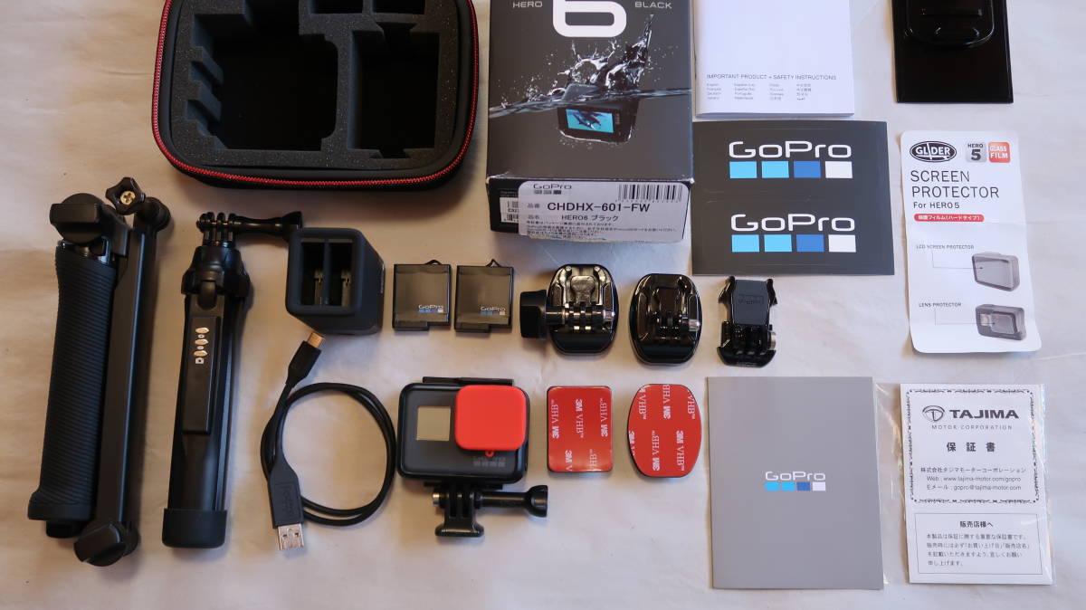中古 美品 GoPro HERO6 Black 人気 カメラ：アクセサリー、バッテリーセットの画像1