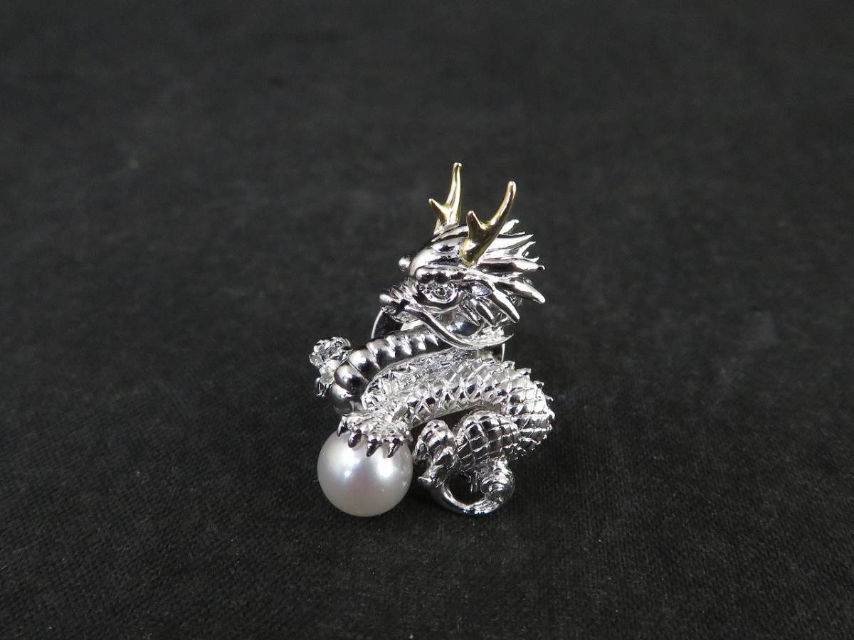 未使用　MIKIMOTO ミキモト 干支シリーズ ピンブローチ　S/ｋ18刻印　辰　ドラゴン_画像1