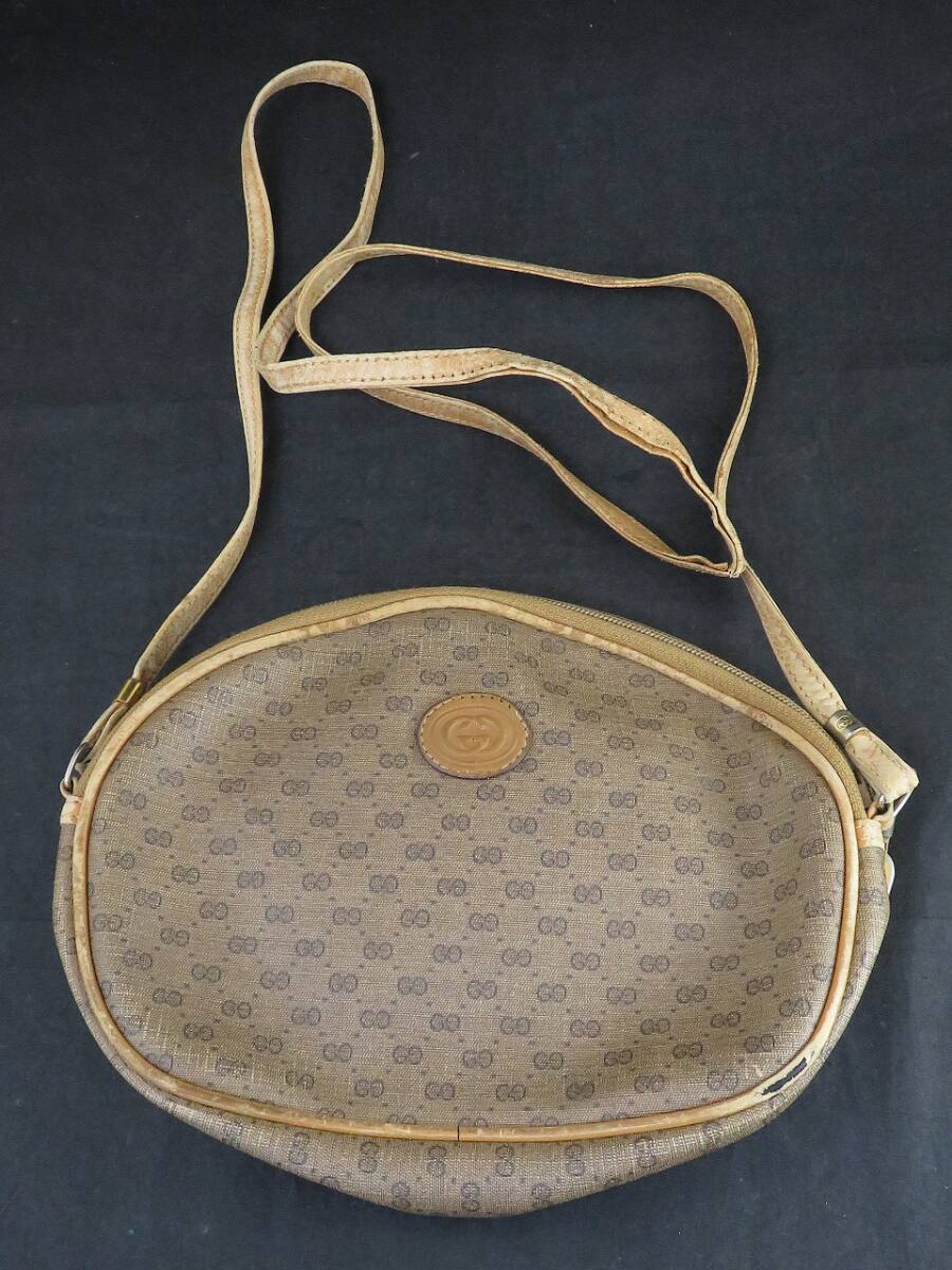 1円～　GUCCI グッチ マイクロ GG ショルダー バッグ_画像1