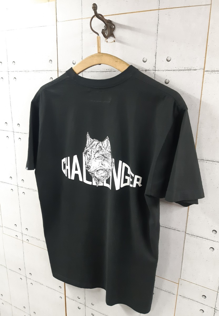 22AW XL CHALLENGER WOLF LOGO TEE チャレンジャー Tシャツ 黒 ウルフ 狼 ロゴ_画像3