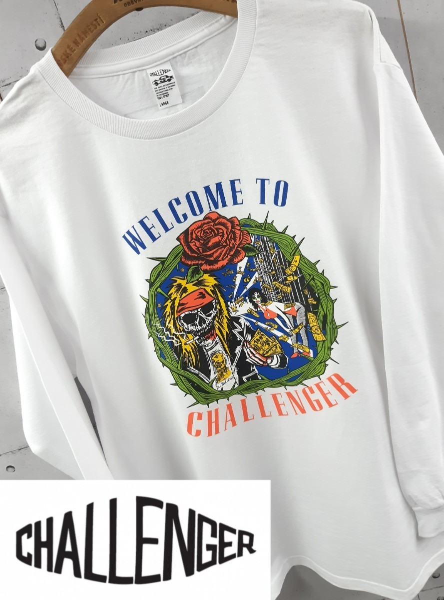 21AW L CHALLENGER WELCOME TO L/S CHALLENGER TEE チャレンジャー 白 Tシャツ 長袖 ロングスリーブ カットソー