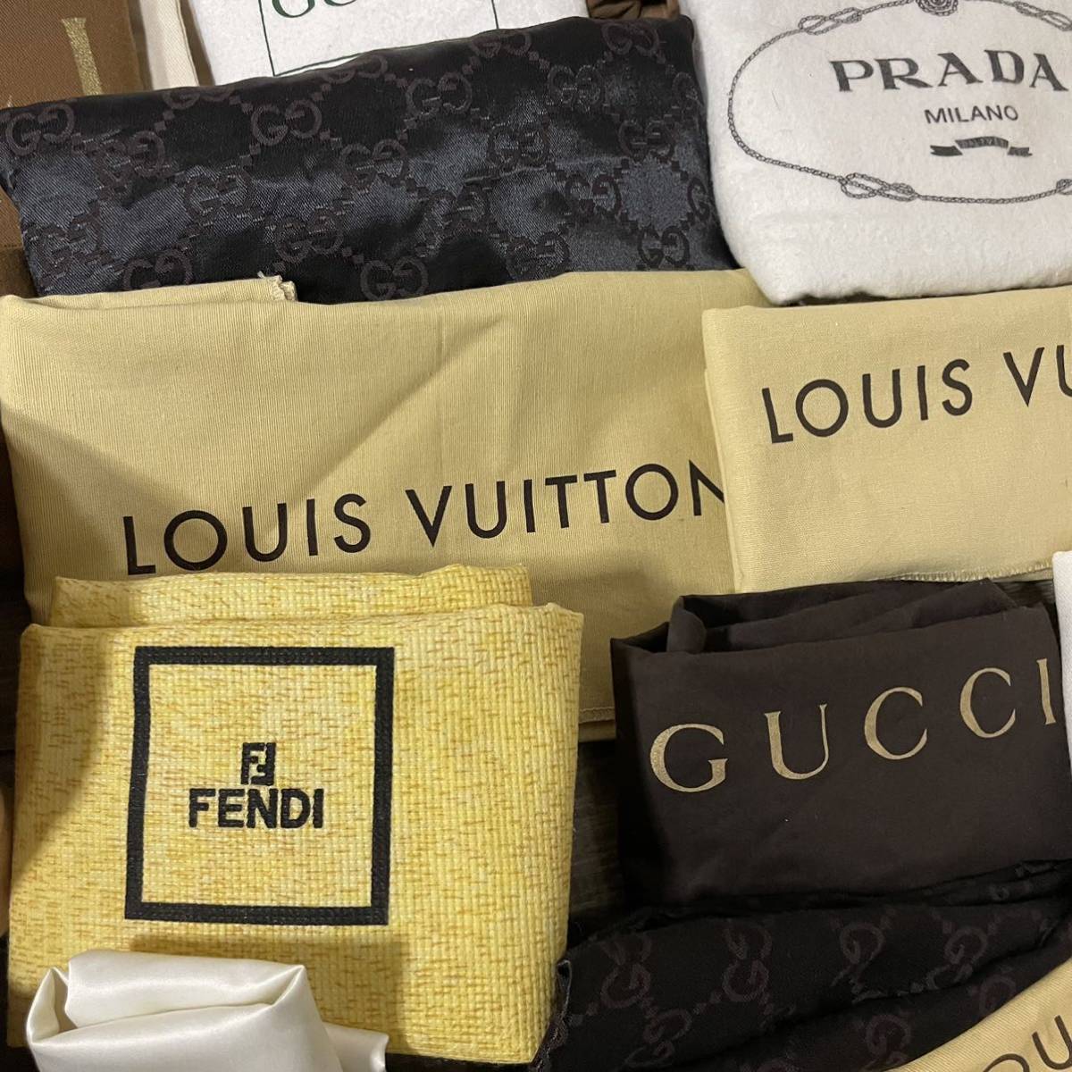 1円 保存袋 セットGUCCI グッチ FENDI フェンディ LOEWE ロエベ LOUIS VUITTON ルイヴィトン PRADA プラダ Dior ディオール ジャンク_画像8