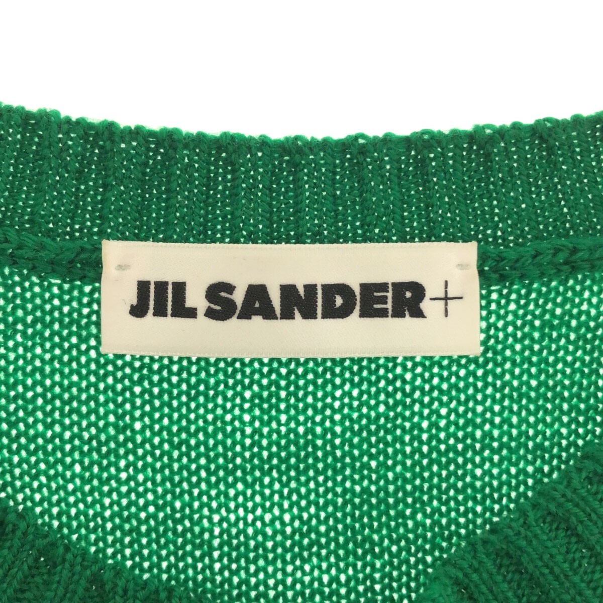 JIL SANDER ジルサンダー 21AW ロゴ刺繍 ショートスリーブニットトップス グリーン 36 JPPU752507 ITIH8B6GKB00_画像3