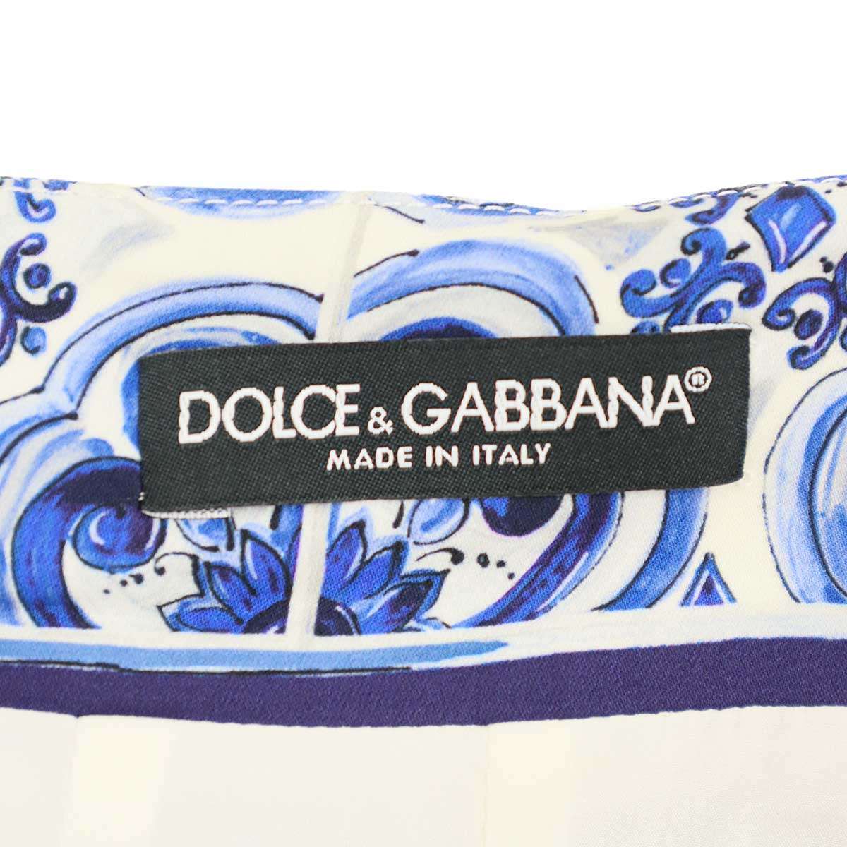 DOLCE&GABBANA ドルチェ＆ガッバーナ Majolica Print Maxi Skirt マジョリカプリントマキシスカート アイボリー×ブルー 36 ITI55S8M57RK_画像3